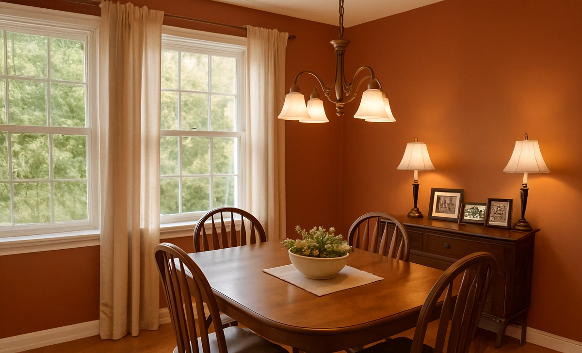 a soft terracotta, a color that glowed when the light hit it just right